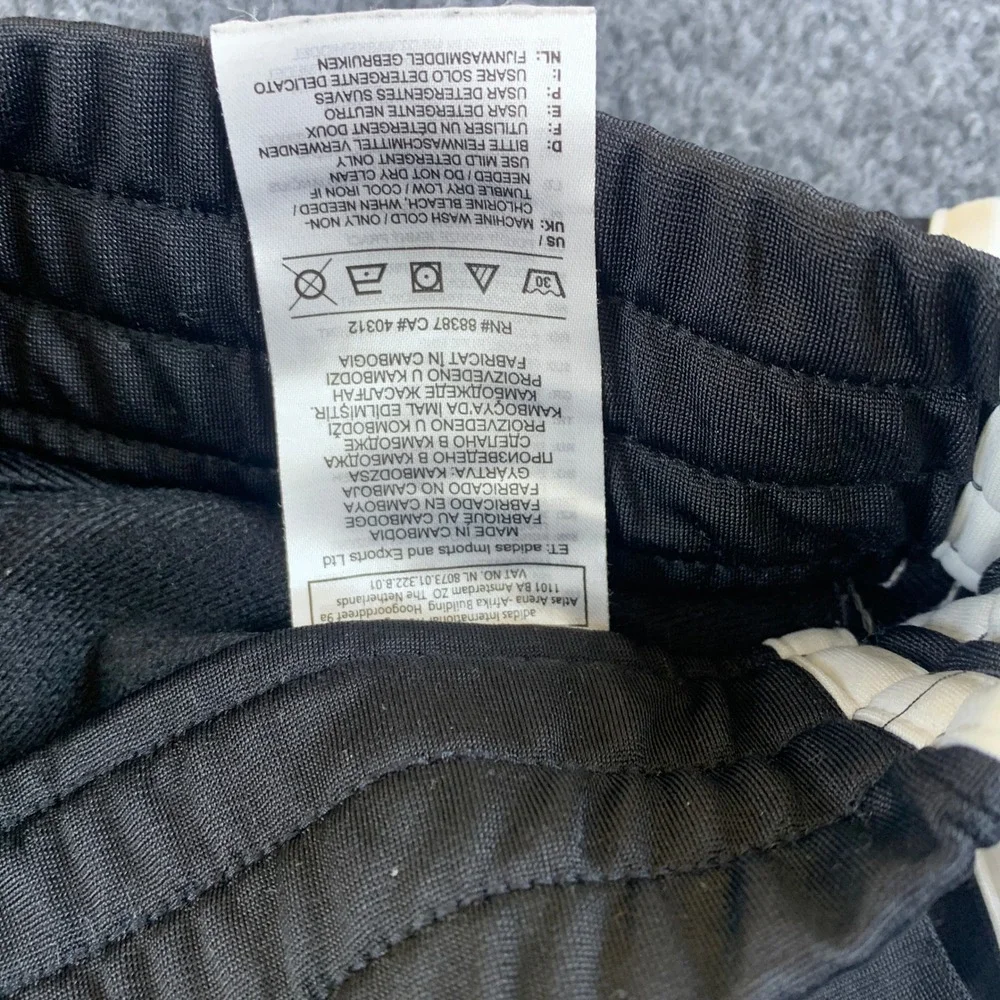 Adidas Mens DP2380 Black White 3 Stripe Track Pants Joggers Size S